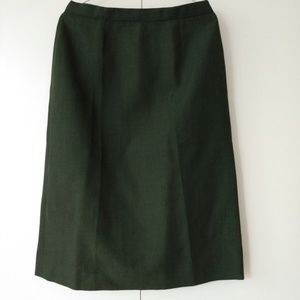 Vintage 60s Skirt Dark Green Retro 28" Waist Handmade Petite Tailored